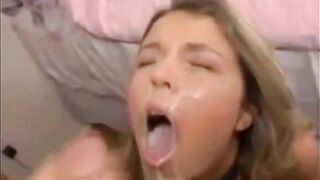 Paige Turner gets a thick load on her pretty face - Facials