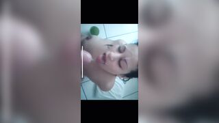 Facual cumshots: She can't live without it