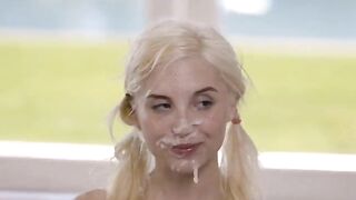 Facual cumshots: Piper Perri cum drunk.