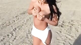 Twirling in the Sunshine with her Hands on her Tits