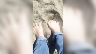 Feet: Sand feels fascinating betwixt the toes