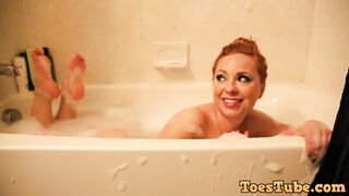 Bath time with Becky