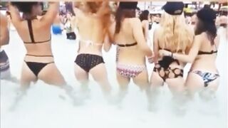 Twerking at Wet Electric. The one on the far left is playing chess, the rest are playing checkers. - Festival Sluts