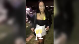 sluts at a festival with the scones out