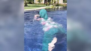 Throwback to holidays where i can just get wet with burkini on! Especially when the pool is empty too! ??? - Fetish