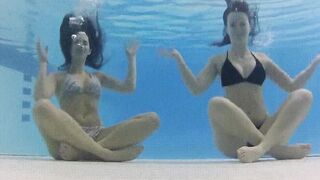 Female Feet: Underwater yoga
