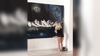 My side guy gets to be the first to see my painting - Cuckold
