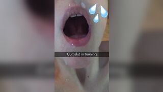 Cuckold Captions: Update on your girlfriend's training as a cumslut