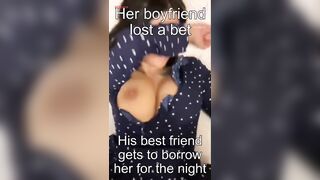 Cuckold Captions: Sorry bro. Don't worry, I'll take care of her. I'll send her back home the next day..