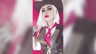 Ashe from Overwatch blows you kisses GIF - by Felicia Vox