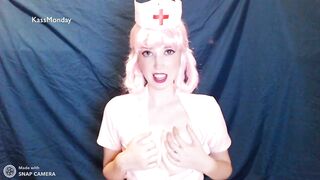 Nurse Joy Unbuttoned, Pokemon Cosplay by Kass Monday - Cosplay Boobs