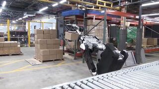 boston Dynamics robots doing enormous warehouse work