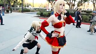 Cosplay Gals: luckylai_ as Himiko Toga and kqueentsun as Maid Mordred