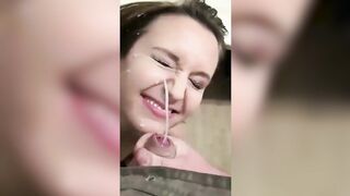 Cum In Hair: Reality cock cum made her smile