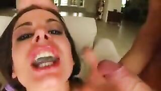 Girls Swapping Sperm - Girls kissing covered in cum