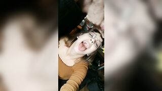 Caught a little Drop with her tongue ?? - Cum On Glasses