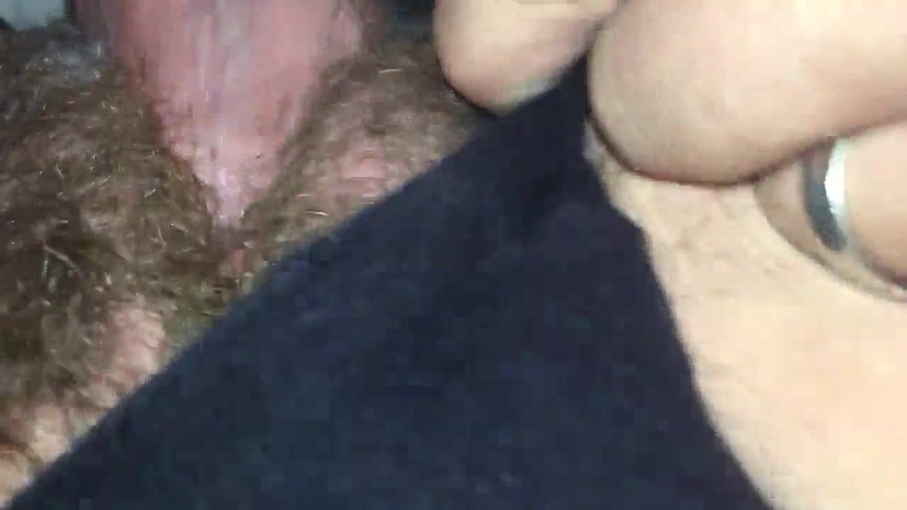 Hirsute twat penetrated with panty