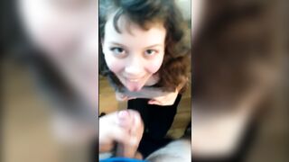 teen cutie gets her face sprayed - Women Loving Cum