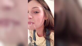 He fucked my face and left me with a big mess... - Women Loving Cum