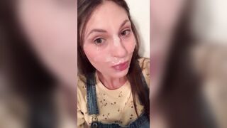 Cum Sluts: Showing off my facial after getting face fucked ;)
