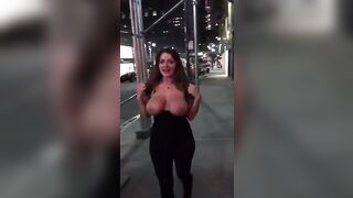 Curvy: Sophie Dee showing her breasts in NYC