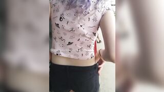 Flashing at a bus stop last summer - Cute Little Butts