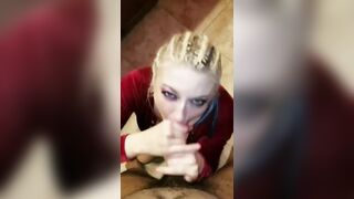 Interracial: Ghetto Harley Quinn getting sloppy on a ebony cock