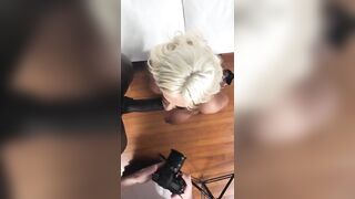 behind the scenes look at a Brandi Bae engulfing african pecker on camera