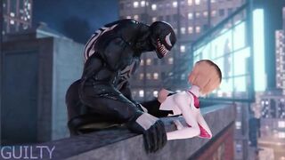 Deformation Anime: Venom fills Spider-Gwen with cum