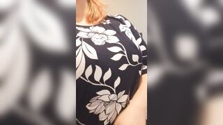 Under my dress for our anniversary dinner tonight - Girls Flash Breasts