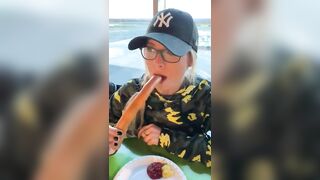 Deepthroating a sausage in public. Do I have your attention. HMC while i show you my talent. Pornstar Mia Julia. - Drunken