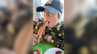 Drunk: Deepthroating a sausage in public. Do I have your attention. HMC during the time that i show you my talent. Pornstar Mia Julia.