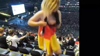 Drunk: Golden-haired Flashing at a Stadium