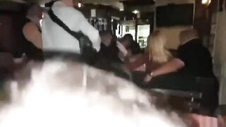 Playtime in the restaurant. Italian woman gives a handjob and blowjob in a restaurant with live music !!! Nobody noticed!