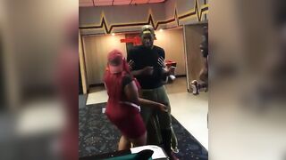 going too far with her guy whilst dancing.