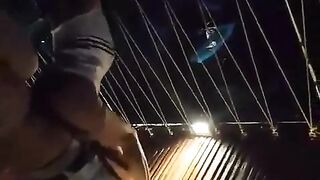 Sex at night on the yacht near the pier - Drunken