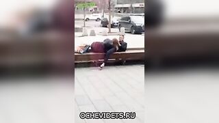 Drunk: Getting a BJ on the street. Drunk