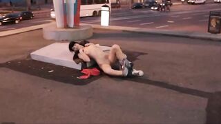 Street masturbation naked brunette - Drunken