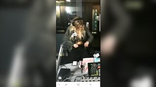 Slutty Girl Testing Sex toy Vibrations On Radio