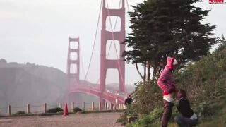 Golden Gate Creampie. A couple of tourists suck and fuck near the Golden Gate Bridge. - Drunken