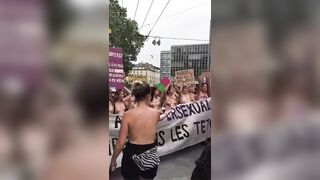 French Feminists Protesting - Drunken
