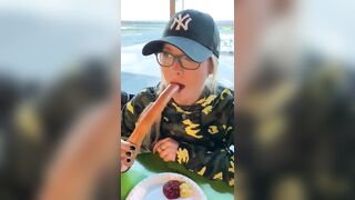 Pornstar Mia Julia. Deepthroating a sausage in public. Do I have your attention. HMC while i show you my talent - Drunken