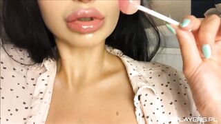 More of my big lips, this time with a lollipop - Dick Sucking Lips