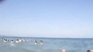 Embarrassed Topless Bulgarian Girl On The Beach