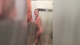 Caught In the Shower - Embarrassed Nude Female