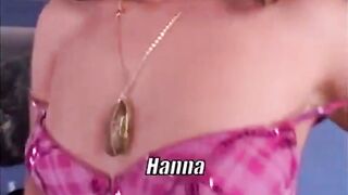 skinny Hanna makes a mess all over a hard knob