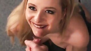 Facual cumshots: Golden-haired hotty